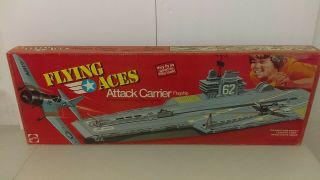 1975 Mattel Flying Aces Attack Carrier Flag Ship Mib  Old Stock