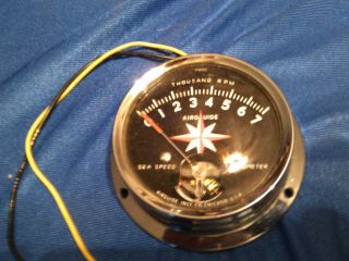 Vintage Airguide 7,  000 Rpm Boat Chrome Tachometer Gauge 4 " Diameter