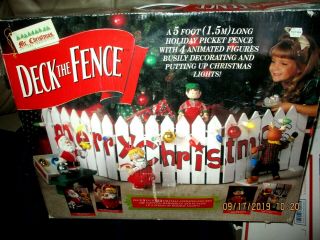 Rare Mr.  Christmas Deck The Fence Animated Characters Musical
