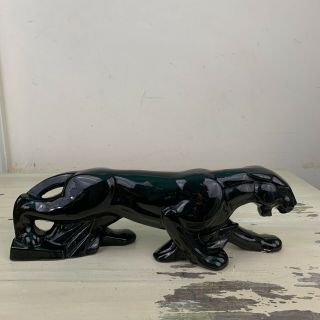 Black Panther - Vtg Mid - Century 50s - 60s Ceramic Glass Statue Figurine,  16” Long