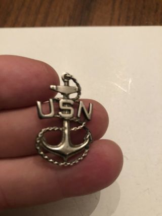 Wwii Sterling Silver Us Navy Petty Officer Badge/pin