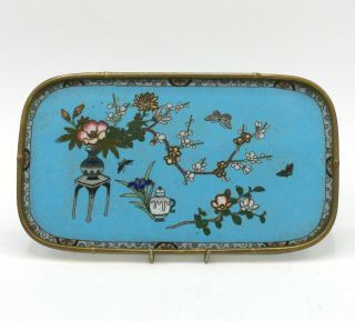 Antique 19th Century Japanese/chinese Cloisonne Enamel Tray - 9.  5 " X 4.  5 "