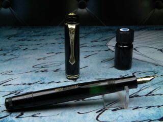Vintage " Kaweco Dia 83 " Fountain Pen - Jet Black - 14k Medium Flex Nib - Germany 1950s