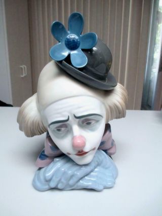 Vintage Lladro Pensive Clown 10 1/4 " Figurine