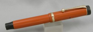 Parker Duofold Jr.  Orange & Gold Fountain Pen - C.  1926 - 14kt Fine Nib - Usa