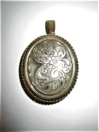 Vintage Kcl Sterling Silver Pendant Large Picture Locket 2 " X 1 1/2 "