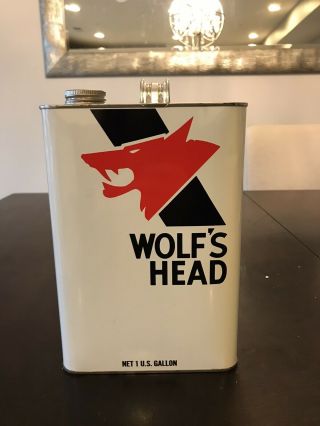 Wolfs Head Motor Oil 1 Gallon Can.  Nos Factory Blank (never Been Filled).