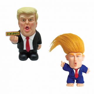 (set) Donald Trump Middle Finger Figure & President Trump Troll Doll