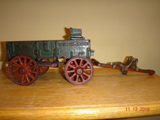 Arcade Mccormick Deering Cast Iron Toy Wagon With Seat And Double Hitch