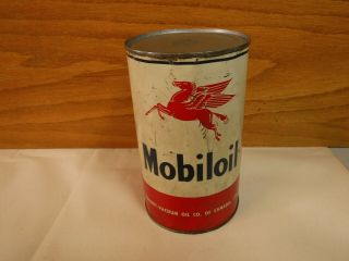 Vintage Mobiloil Mobil Socony - Vacuum Oil Can Tin 1 Imperial Quart Arctic Hd 10w