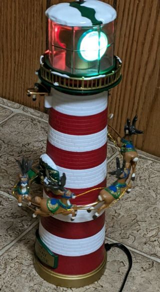 RARE 1996 CHRISTMAS NAUTICAL HOLIDAY LIGHTHOUSE DECORATION OR TREE TOPPER 2