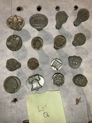 Basic Vintage Leather Stamp Tool Lot 16 Pc Boy Scout Rodeo Flowers Surprises