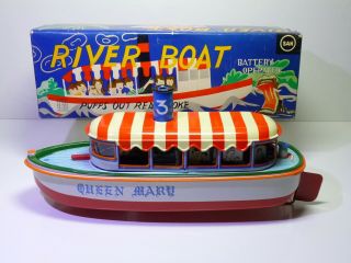 Tin 1950 ' s MARUSAN (Japan) RIVER BOAT ' QUEEN MARY ' B/O 2