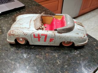 Distler Electro Matic 7500 Porsche 356 Tin Toy Car W.  Germany Battery Operated