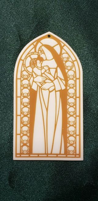 Rare Opelle Giftware By Corning " Madonna With Child " Ornament
