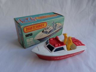 Vintage Matchbox Lesney Superfast No52 Police Launch Boat Code Red Usa Issue