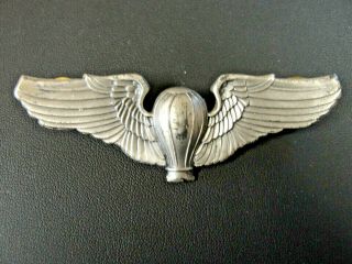 Vintage Us Wwii Usaaf Balloon Pilot’s Wings 3 1/8” Double Pin Back Air Force
