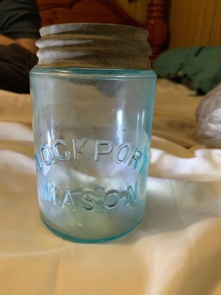 Lockport Antique Mason Pint Size Fruit Jar