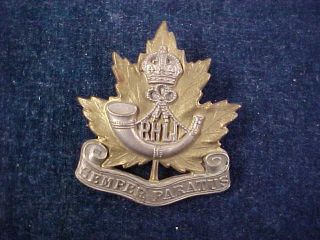 Orig Pre Ww2 Cap Badge " Rhli " Royal Hamilton Light Infantry " Semper Paratus "