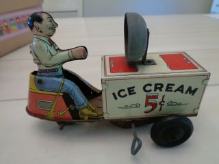 Waltreach Toy By Courtland Tin Toy Ice Cream Wind - Up 5cent Rare Vintage