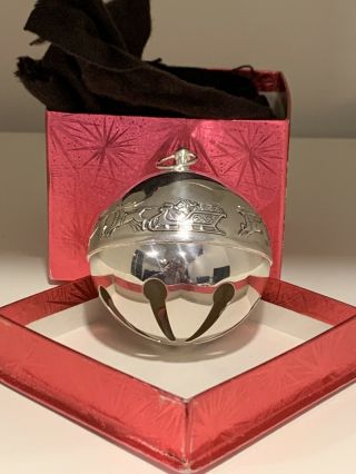 Wallace 2 Limited Edition Silver Plated Sleigh Bell Christmas Ornament 1972