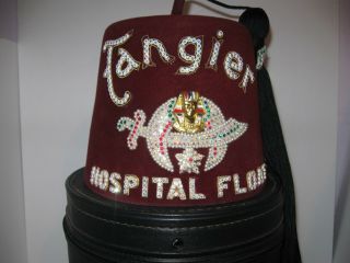 Shriner Tangiers Hospital Float Fez Hat With Case Size 7 1/2