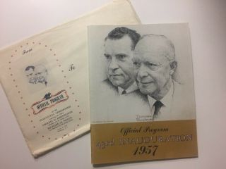 Official 1957 President Dwight Eisenhower Inaugural Program W/ Envelope