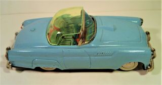 TIN FRICTION 1955 FORD THUNDERBIRD CONVERTIBLE CAR SEE THRU TOP NOMURA TN JAPAN 3