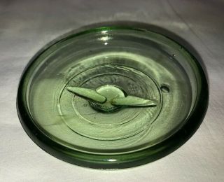 Vtg.  APPLE GREEN Atlas E - Z Seal Ball Wire Bail Top Canning Jar Glass Lid ONLY 2