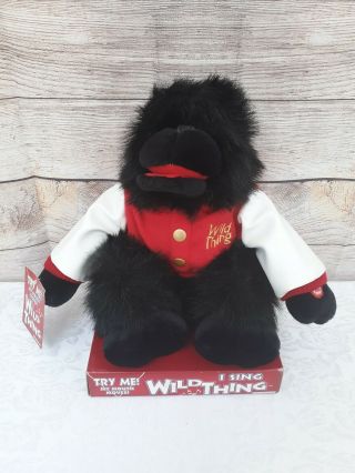 Vintage Gorilla Sings " Wild Thing I Love You " Press Paw - Plush - Letter Jacket