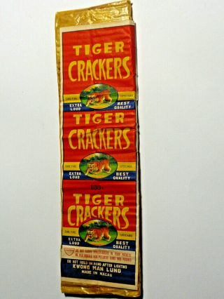 Firecracker Fireworks Pack Label Tiger 1 & 1/8 " 100 " S Glassine,  Cl 2