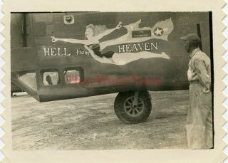 Wwii Photo - B 24 Liberator Bomber Plane Nose Art - Hell From Heaven