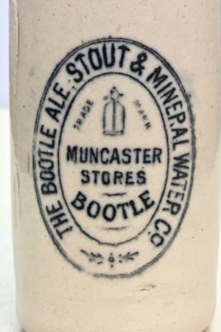 Vintage Bootle Ale Stout & Mineral Co Muncaster Stores Stone Ginger Beer Bottle