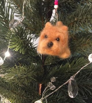 Norwich Terrier Felted Dangler Or Ornament
