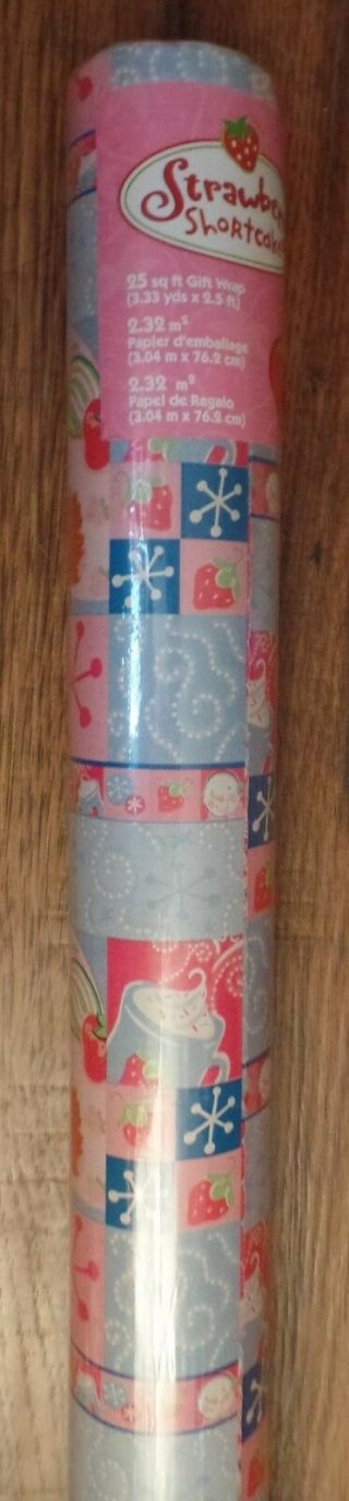 Strawberry Shortcake Snowman Vintage Style Gift Wrapping Paper 25 Sq Ft Usa