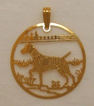 German Shorthaired Pointer Jewelry Gold Pendant
