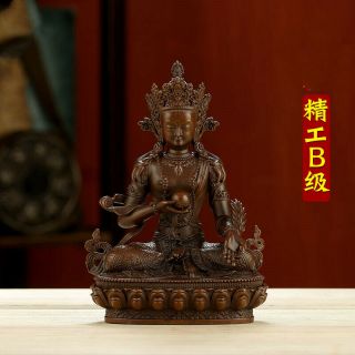 Tibetan Buddhism Bronze Copper Nepal Handmade Ksitigarbha Buddha Statue