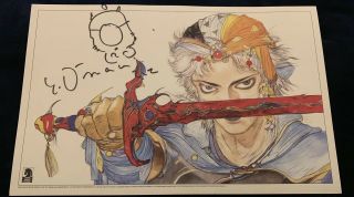 Nycc 2019 Final Fantasy Signed Poster Yoshitaka Amano Dark Horse Comics Sketch
