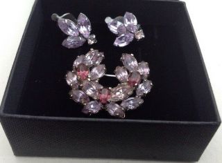 Vintage Christian Dior Brooch - Mitchell Maer & Earrings Not Signed In Gift Box