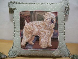 Soft Coated Wheaten Terrier Needlepoint Pillow 14 " X 14 " With Tassels