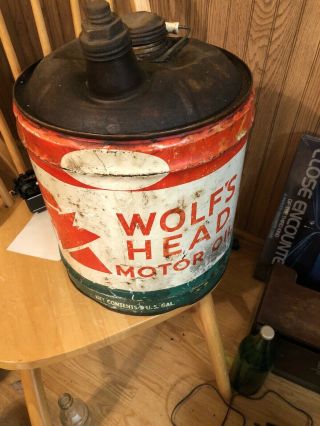 5 Gallon Wolf Head Oil Can In
