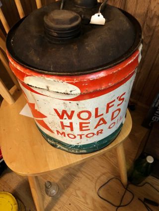 5 Gallon Wolf Head Oil Can In 3