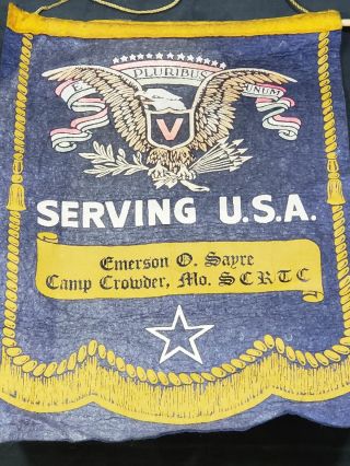 Wwii Son In Service Victory Banner From Camp Crowder Missouri
