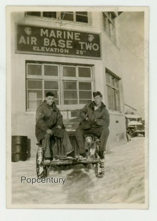 Ww2 China Photograph 1946 Tsingtao Tientsin Usmc Marine Air Base 2 Winter Photo