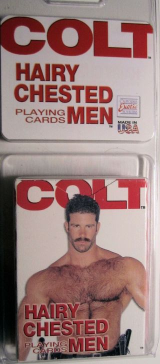Colt Male Hairy Chested Men Playing Cards - 54 Coated Playing Cards Gay Interest