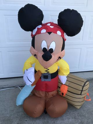 Disney Mickey Mouse 4 Foot Pirate Caribbean Airblown Inflatable Halloween