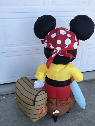 Disney Mickey Mouse 4 foot Pirate Caribbean Airblown Inflatable Halloween 2