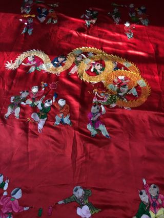 ANTIQUE CHINESE SILK EMBROIDERY WALL HANGING 2