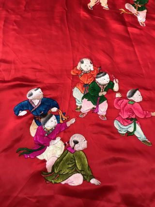 ANTIQUE CHINESE SILK EMBROIDERY WALL HANGING 3