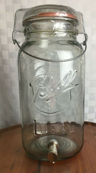 Vintage 1 Gallon Ball Ideal Mason Jar Drink Dispenser Lid Drink Spout Eagle